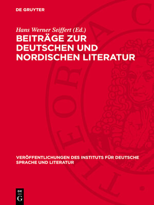 cover image of Beiträge zur deutschen und nordischen Literatur